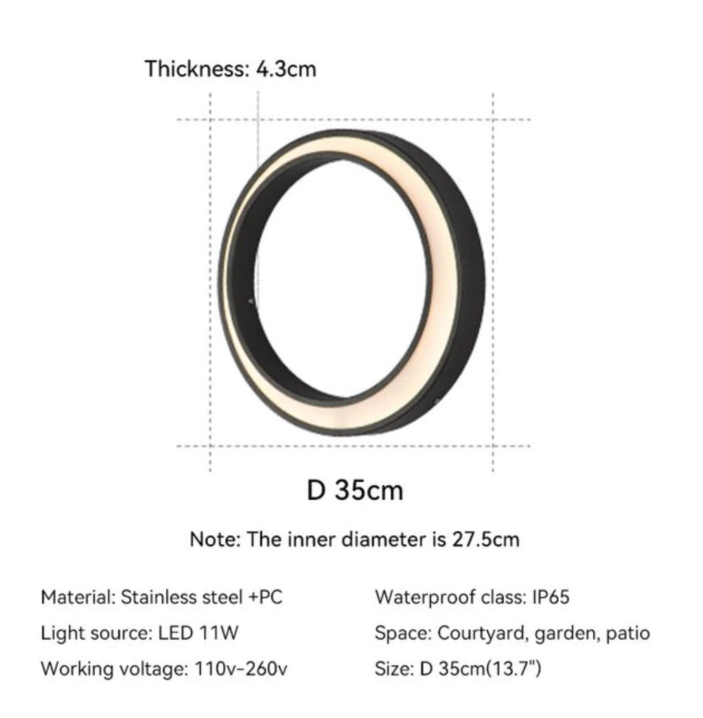 Decorative Crescent Moon Outdoor Waterproof Wall Sconces for Balcony, Courtyard, Garden, or Patio