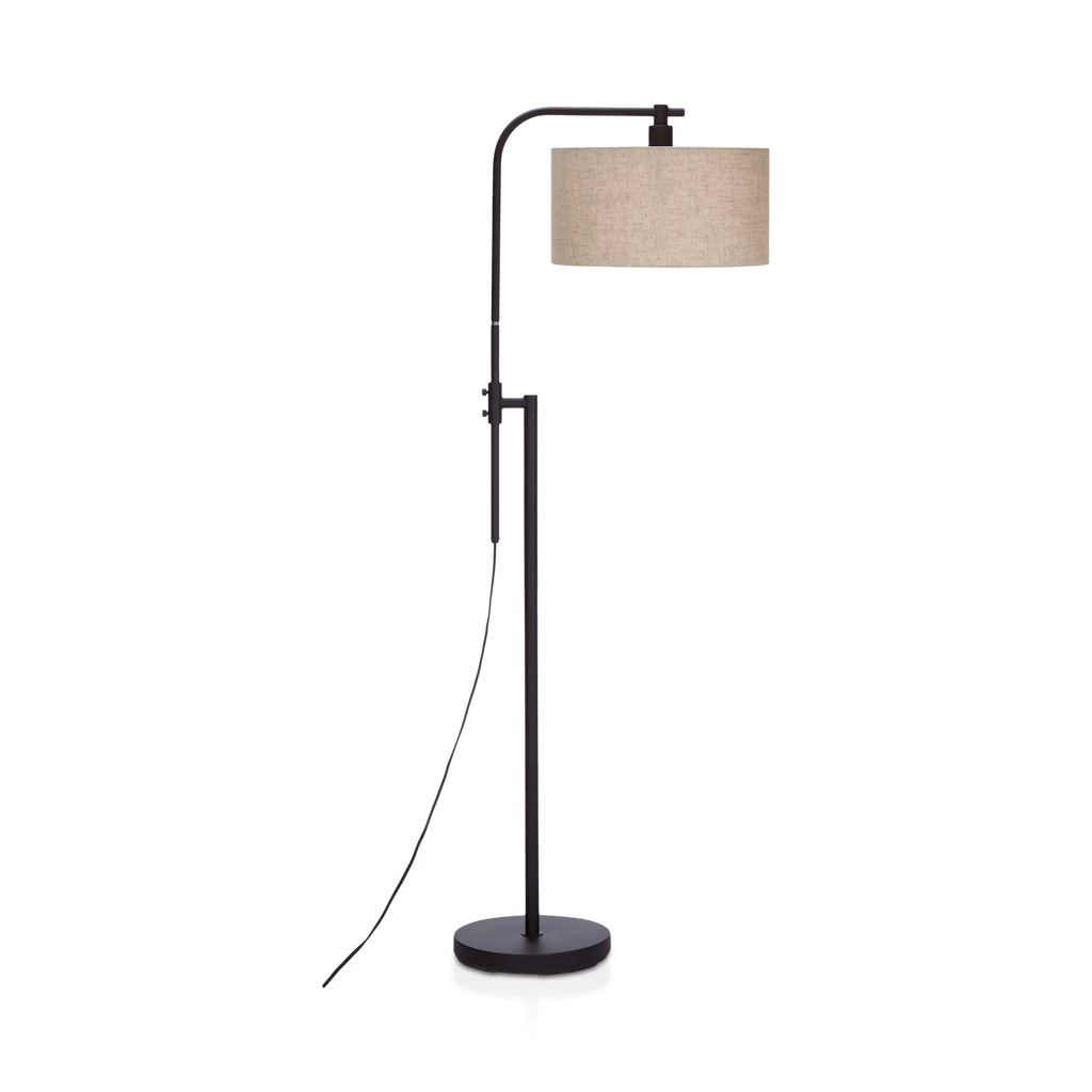 Linen Swivel Metal Floor Lamp