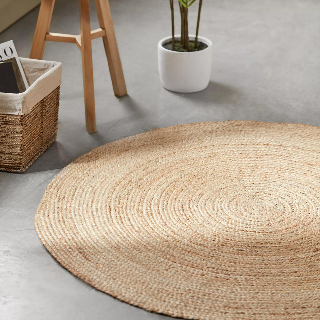 Round Solid Jute Rug