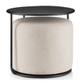 Black Side Table with Ottoman