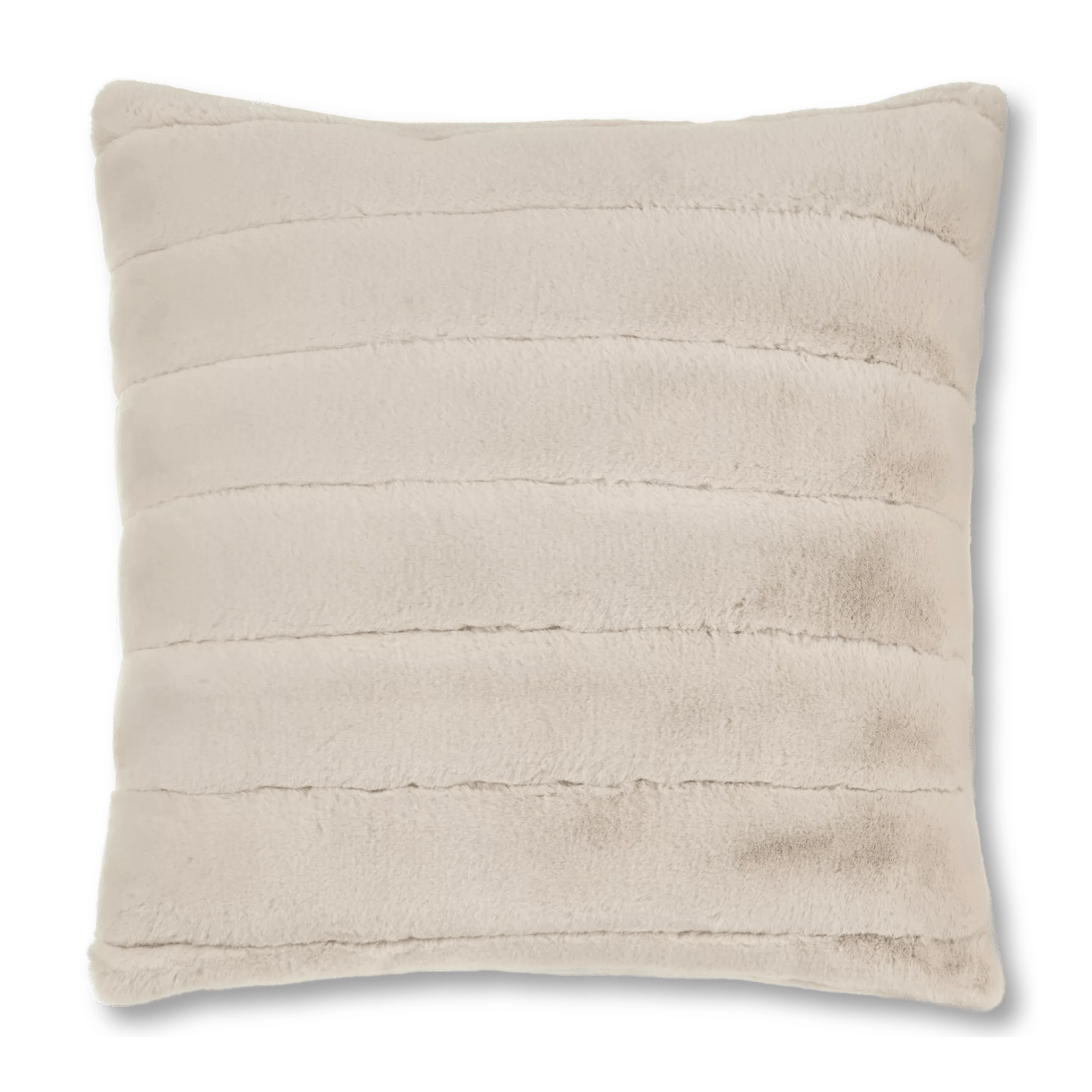 Beige Cougar Faux Fur Throw Pillow