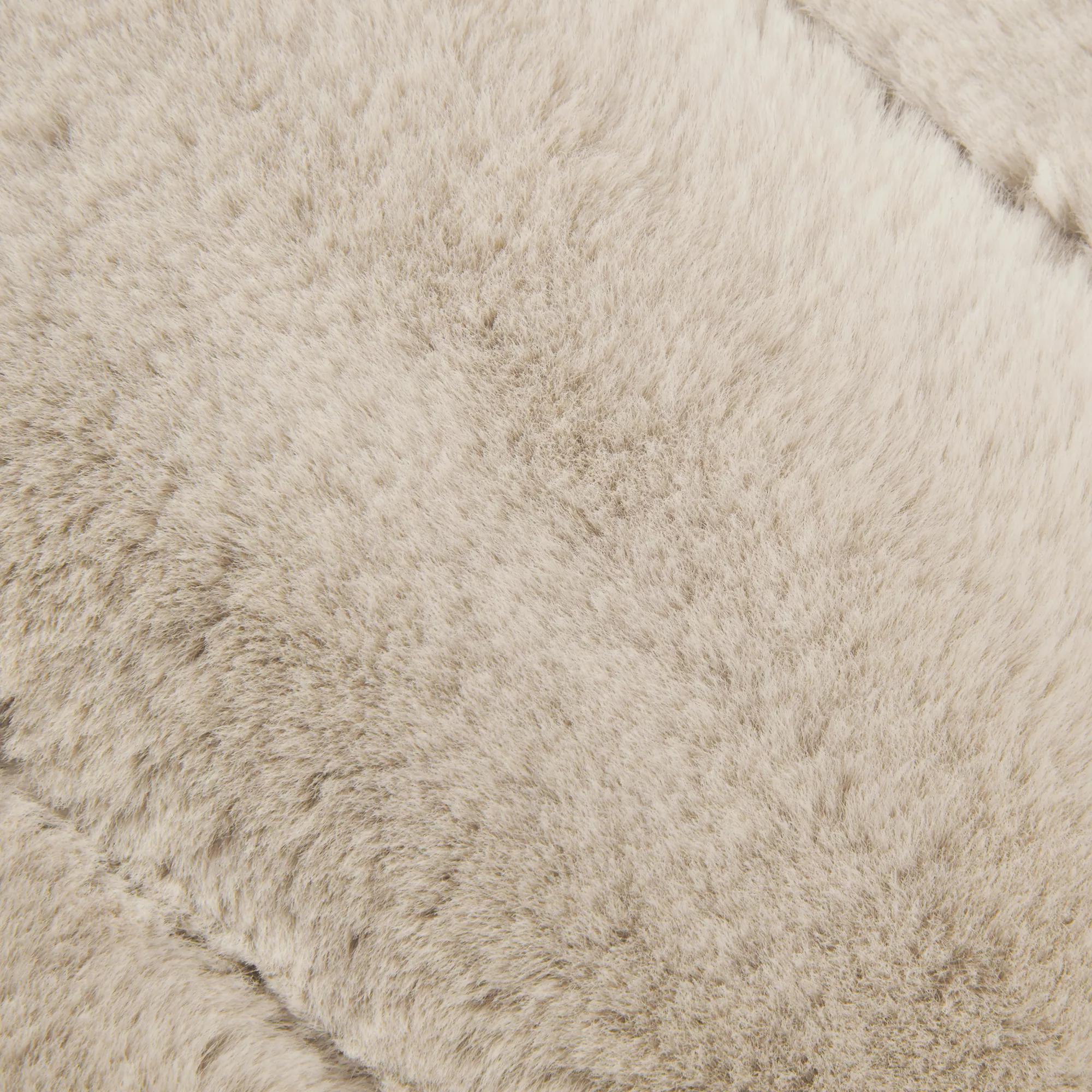 Beige Cougar Faux Fur Throw Pillow