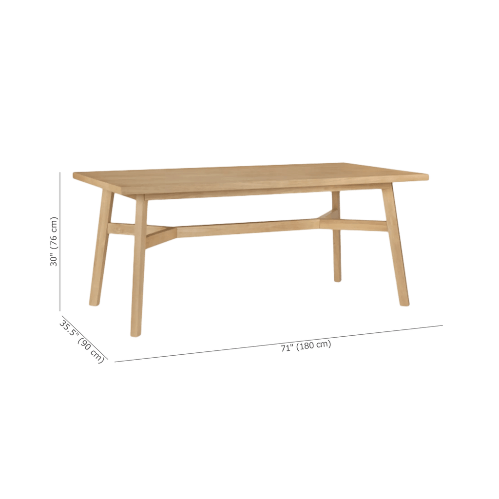 Mid-Century Modern Natural Wood Dining Table