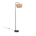 Floor Lamp with Rattan Shade and Metal Base