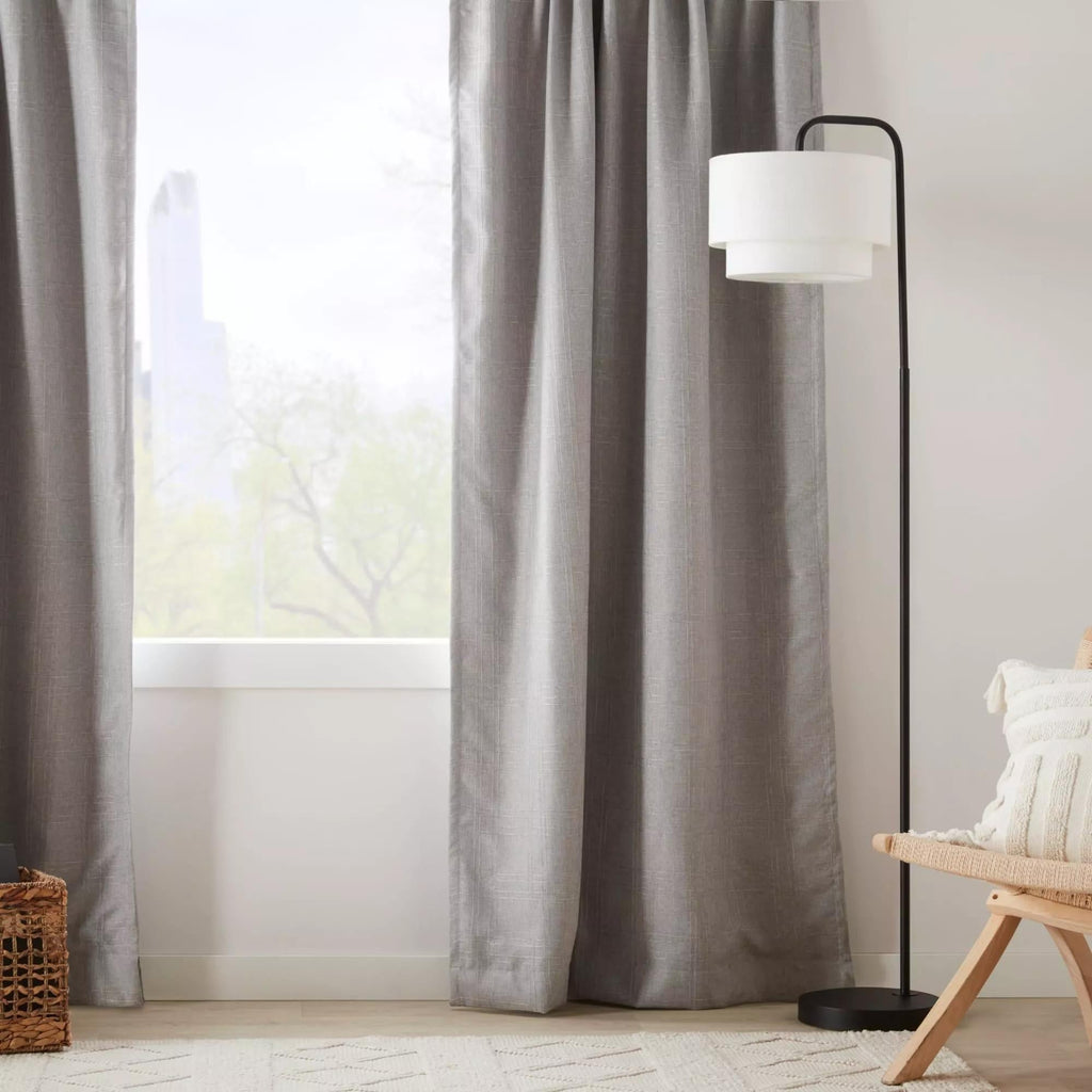 Metal Floor Lamp with White Shade
