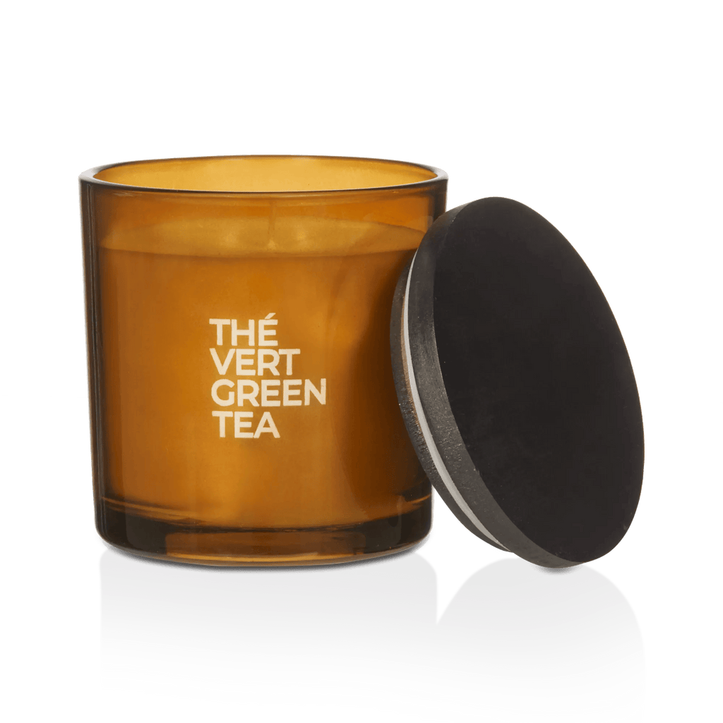 Bouclair Green Tea Candle with Wooden Lid