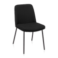 Black Fabric and Metal Dining Chair