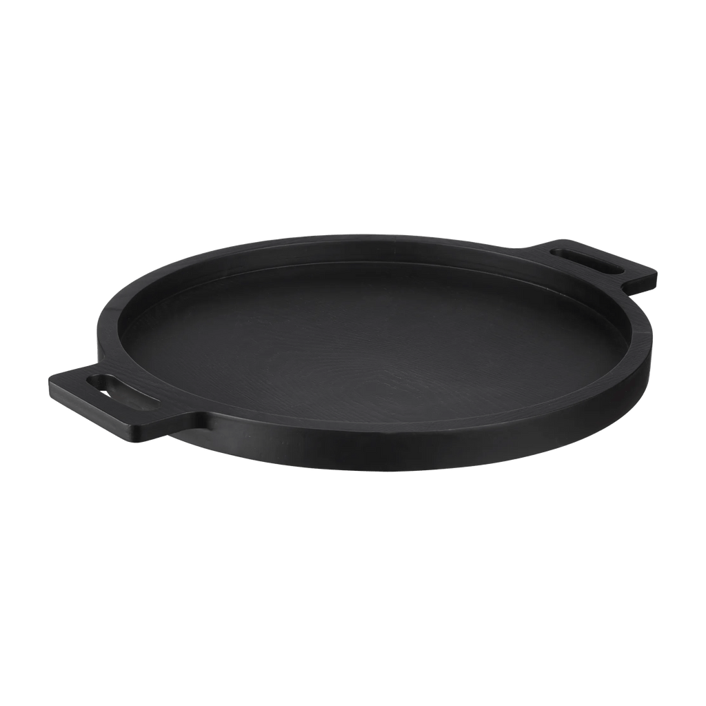 Wood Round Tray with Handles