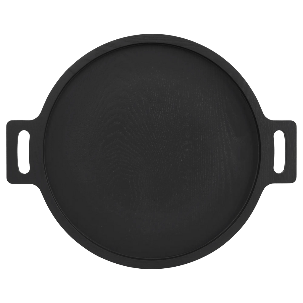 Wood Round Tray with Handles