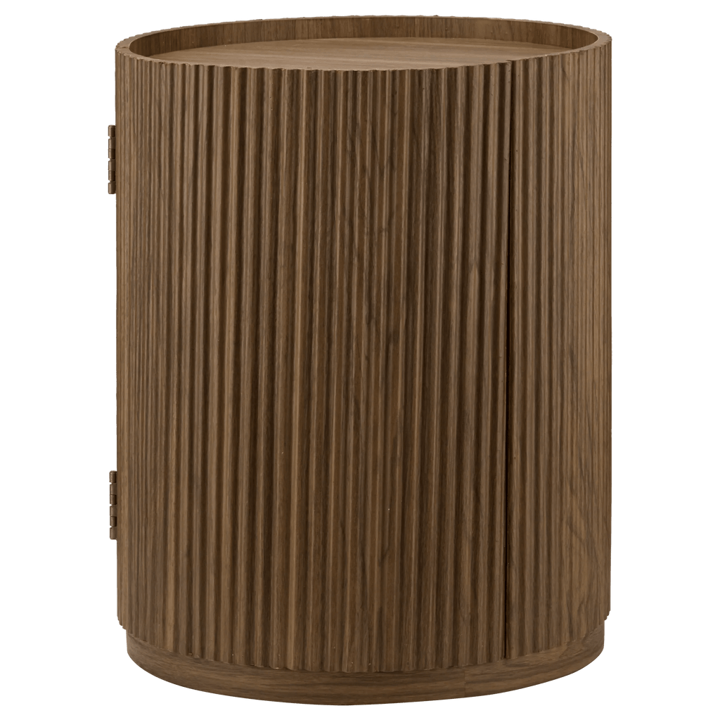 Walnut Side Table with Hidden Storage