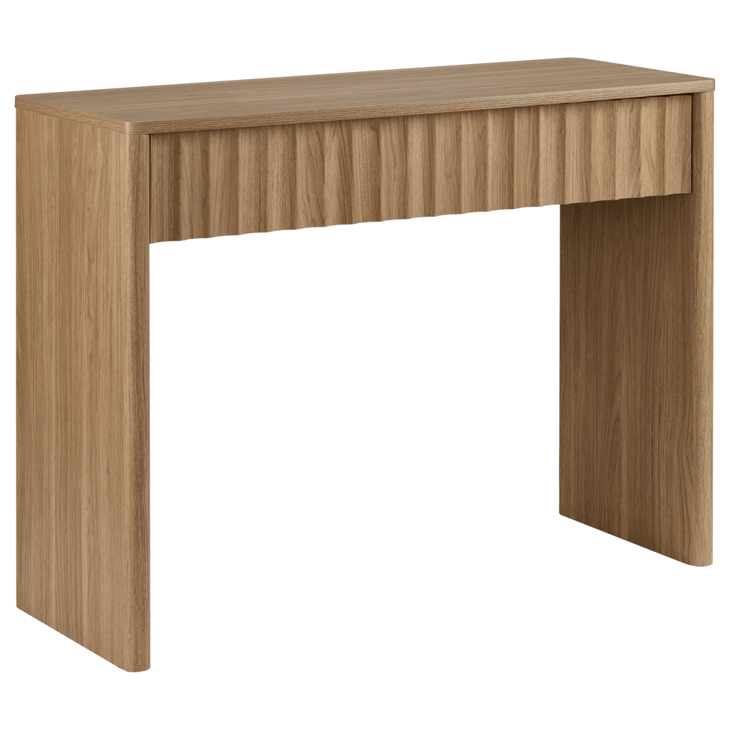 Wood console with ribbed drawer