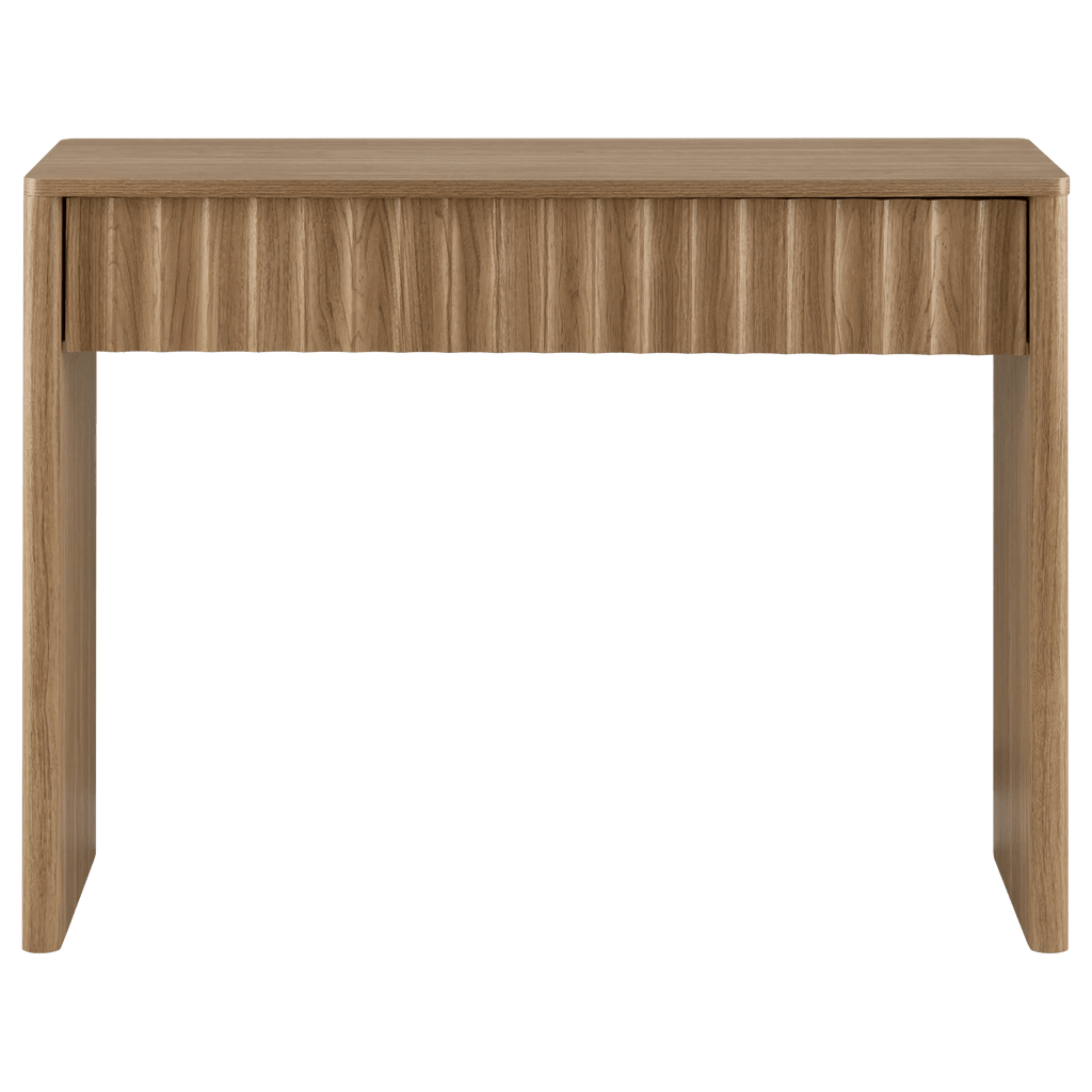 Wood console with ribbed drawer