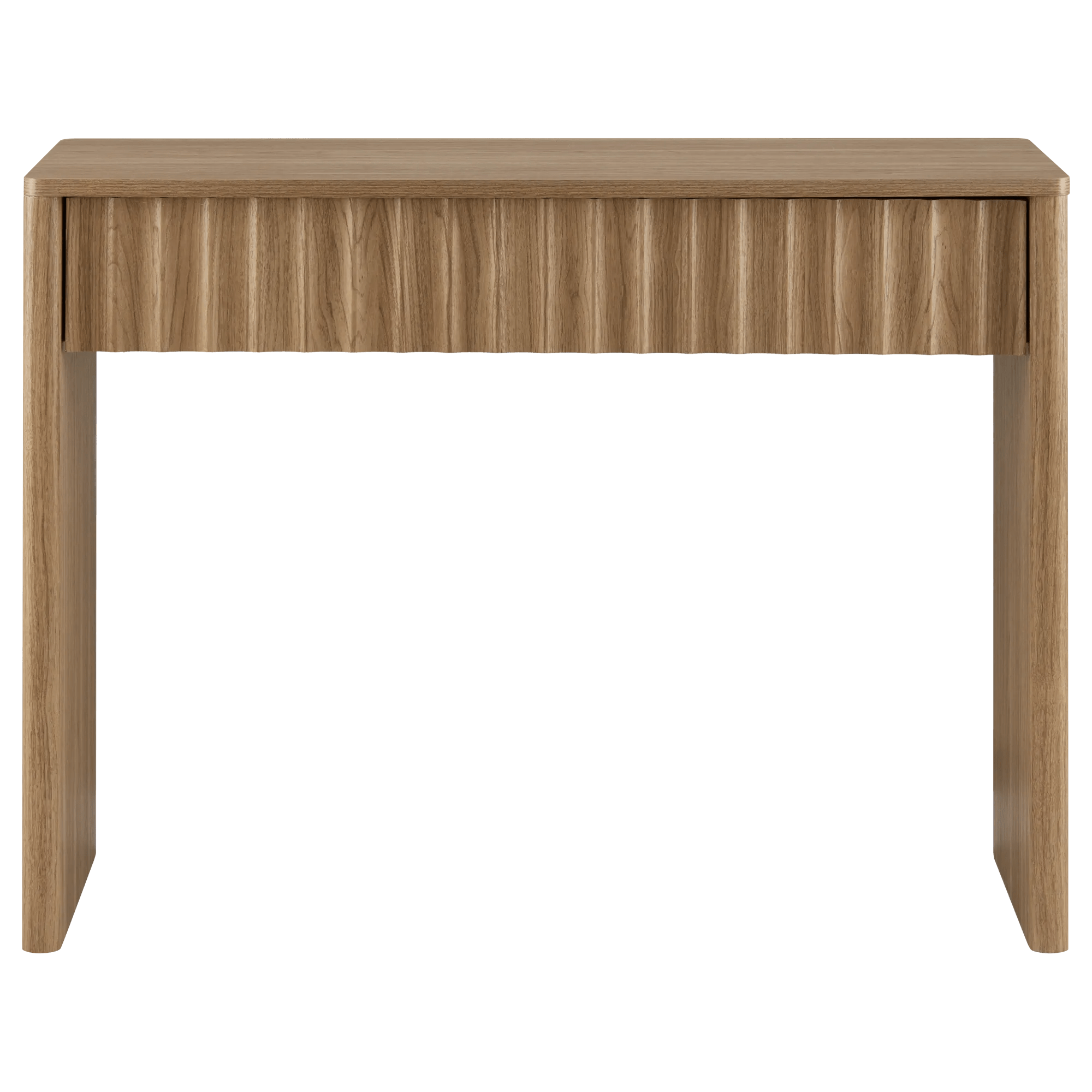 Wood console with ribbed drawer