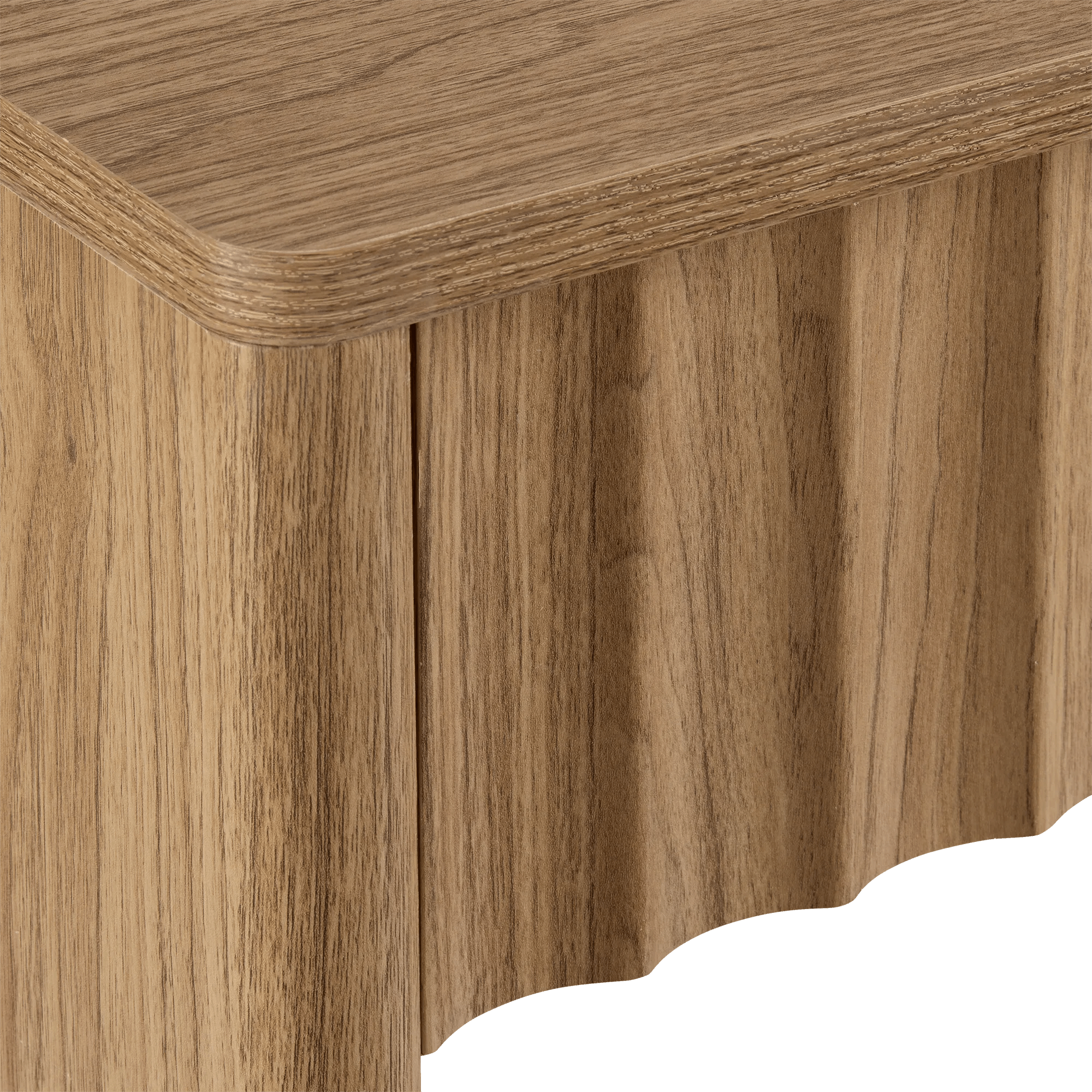 Wood console with ribbed drawer