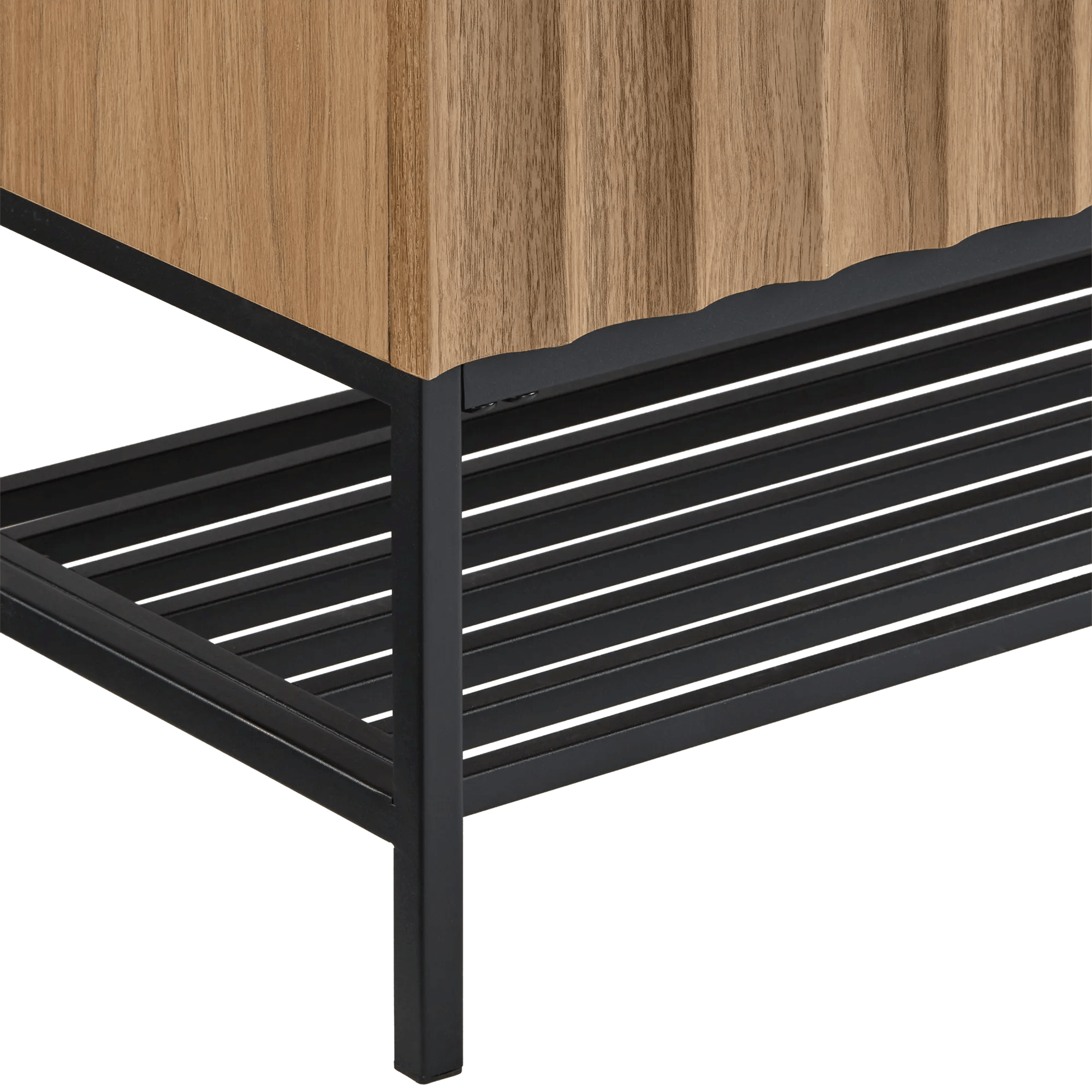 Fabric and Wood Storage Bench