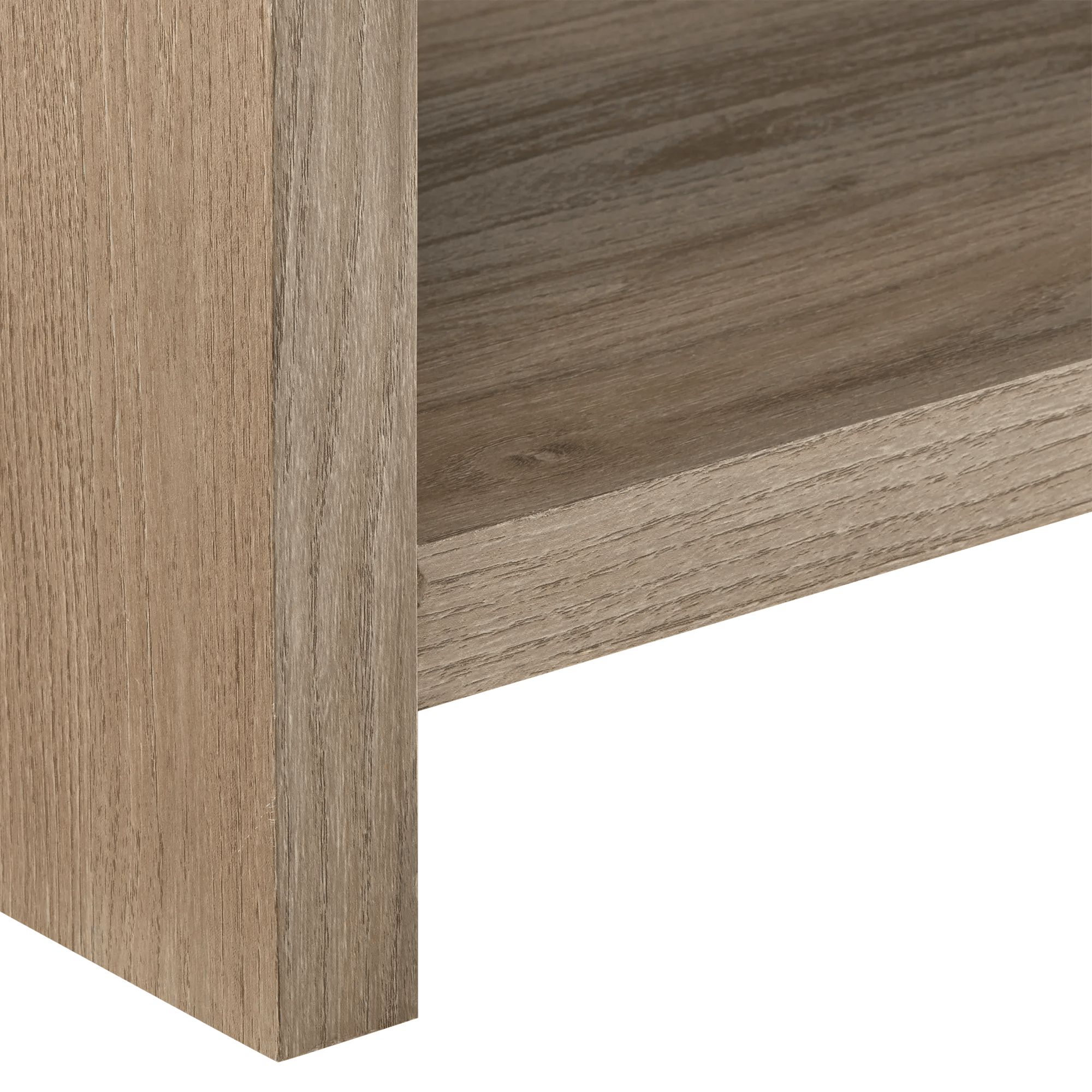 Fabric and Wood Storage Bench with Shelf