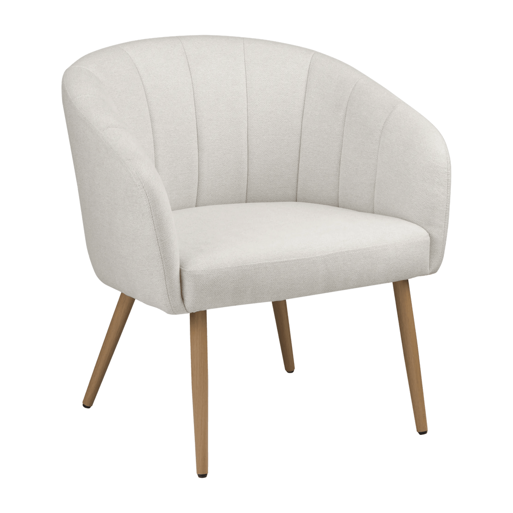 Fabric and Metal Wood Effect Accent Chair