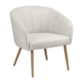 Fabric and Metal Wood Effect Accent Chair