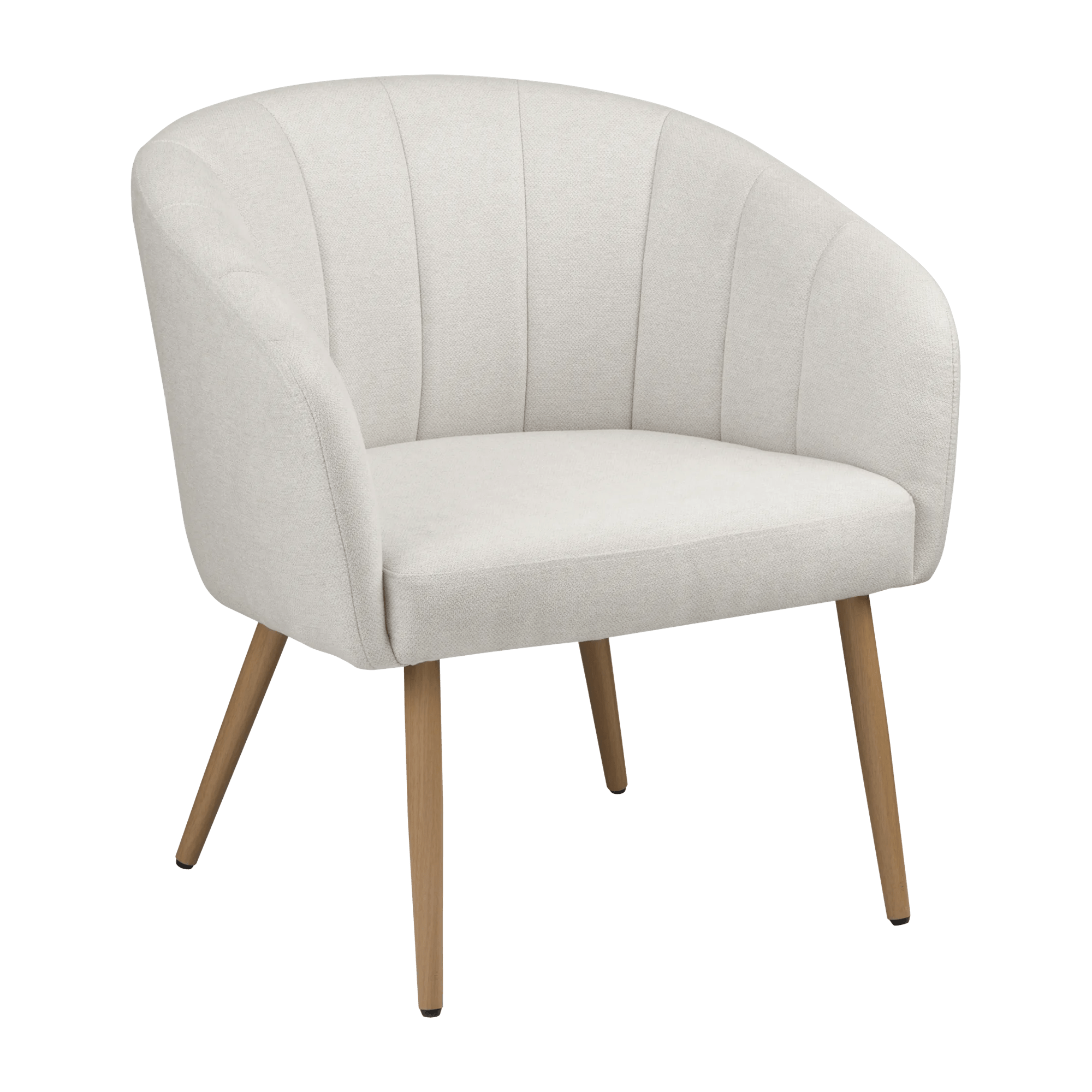 Fabric and Metal Wood Effect Accent Chair