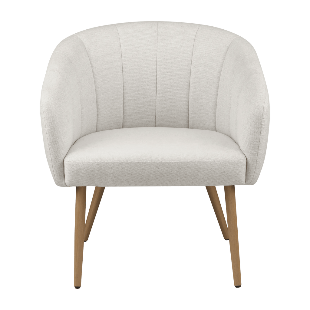 Fabric and Metal Wood Effect Accent Chair