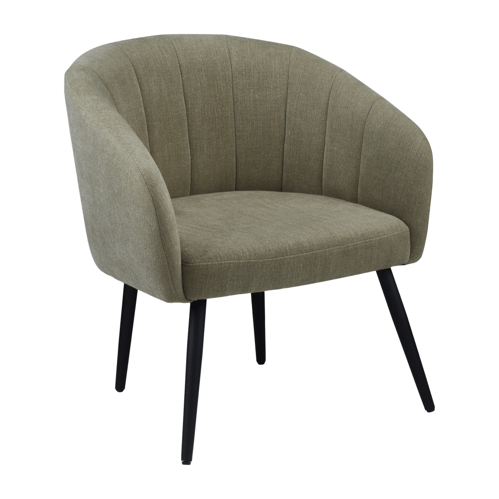 Fabric and Metal Wood Effect Accent Chair