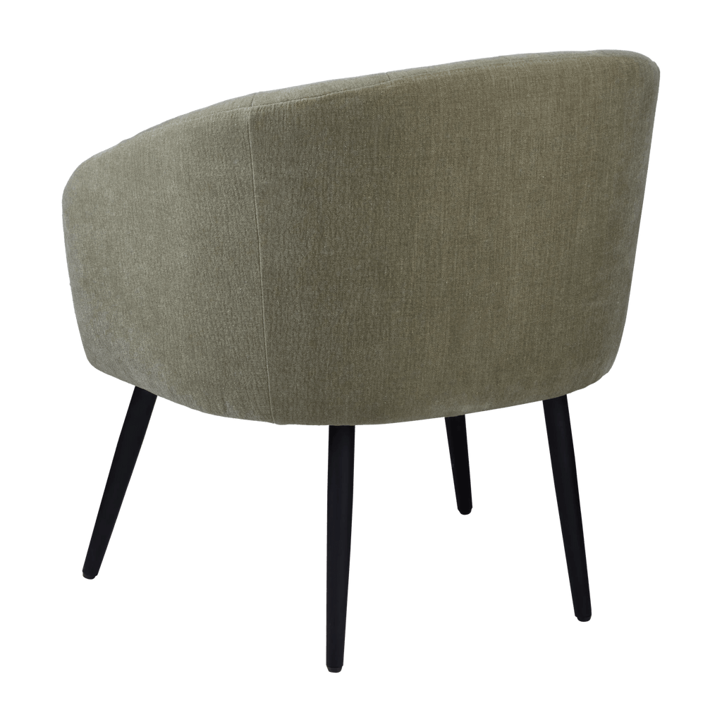 Fabric and Metal Wood Effect Accent Chair