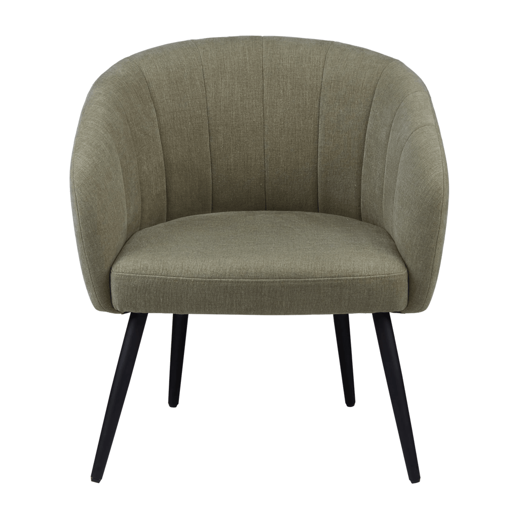 Fabric and Metal Wood Effect Accent Chair