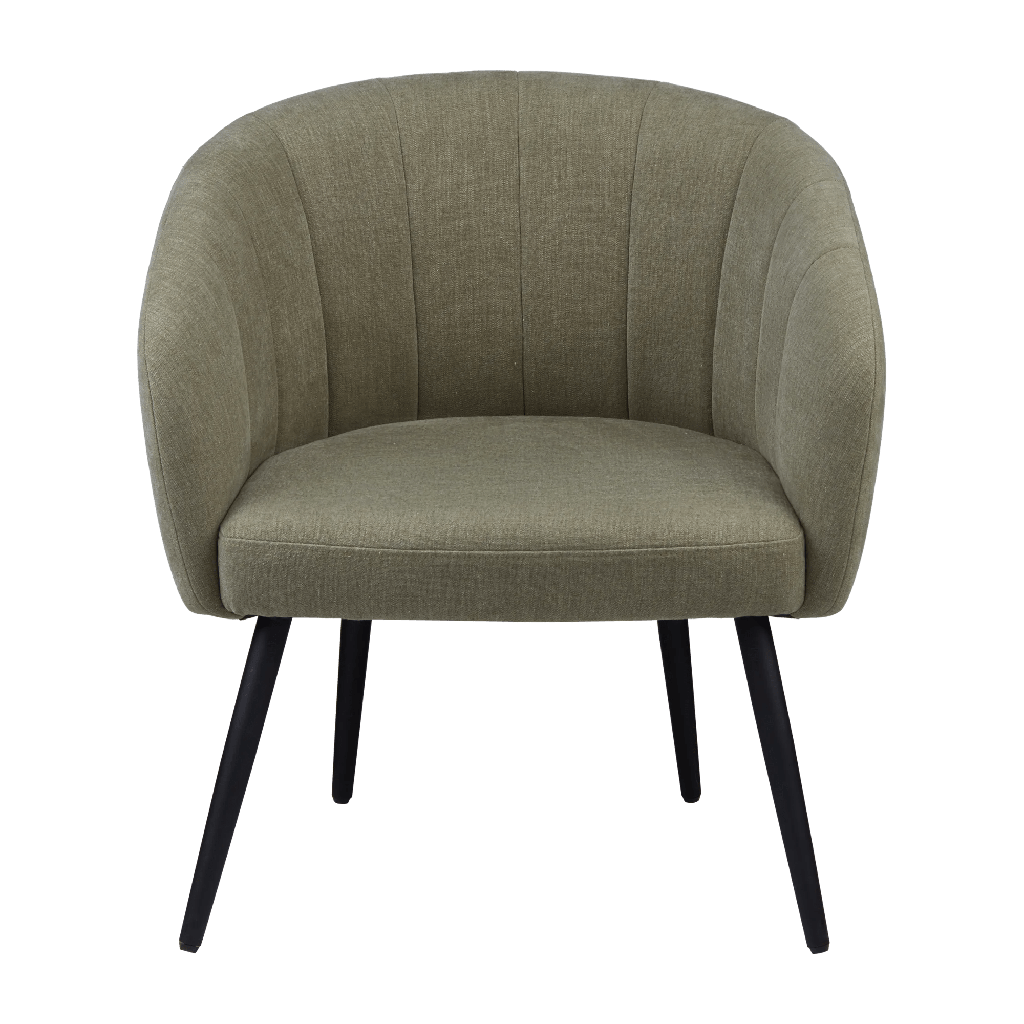 Fabric and Metal Wood Effect Accent Chair