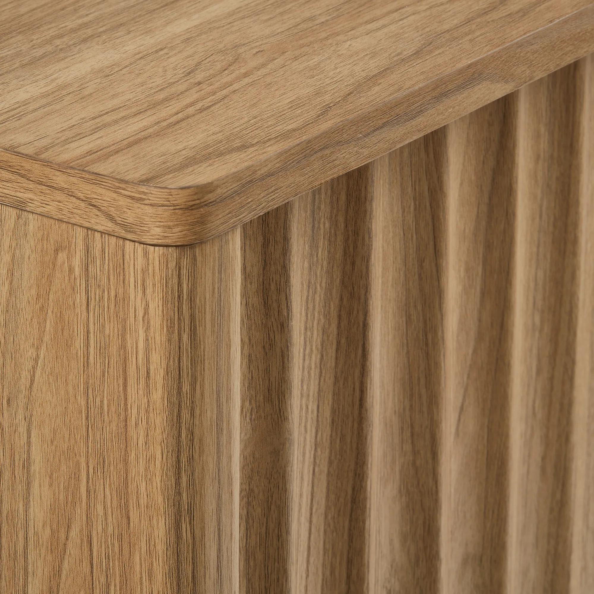 Wood Sideboard with Ribbed Doors