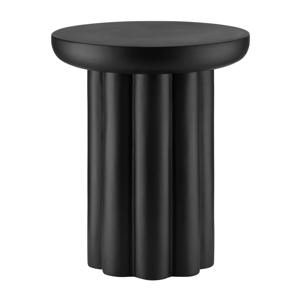 Ribbed Black Side Table