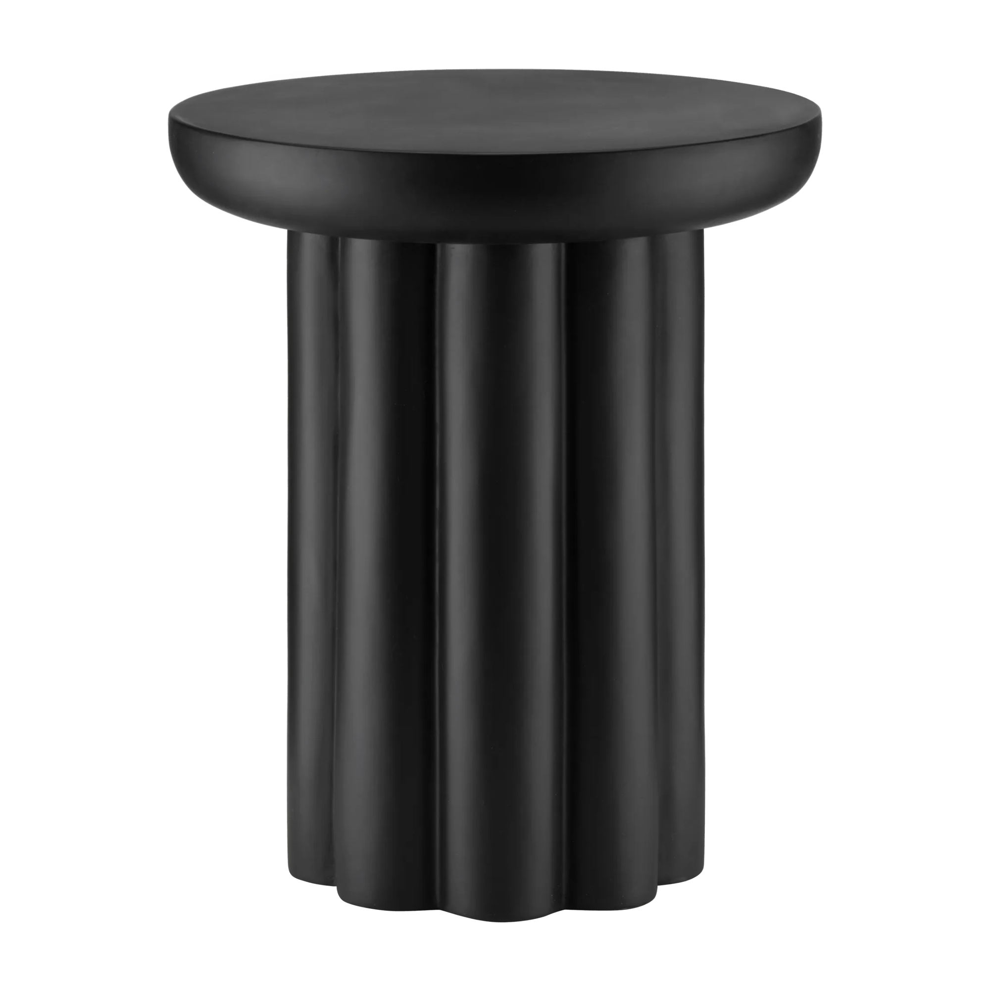 Ribbed Black Side Table