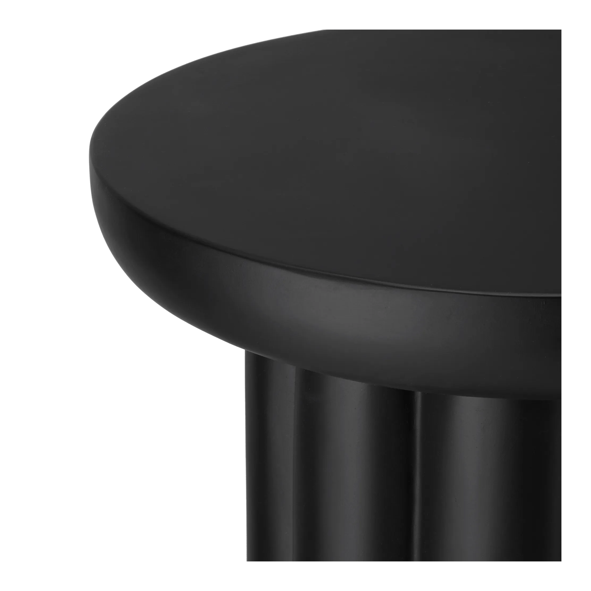 Ribbed Black Side Table