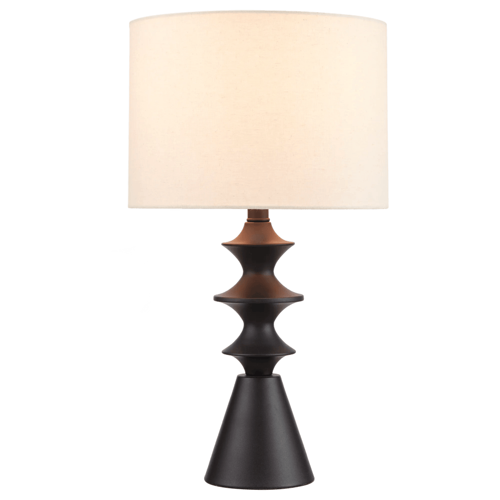 Black Table Lamp with Cream Shade