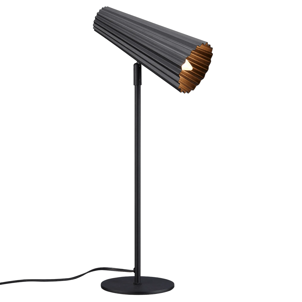 Black Ribbed Table Lamp