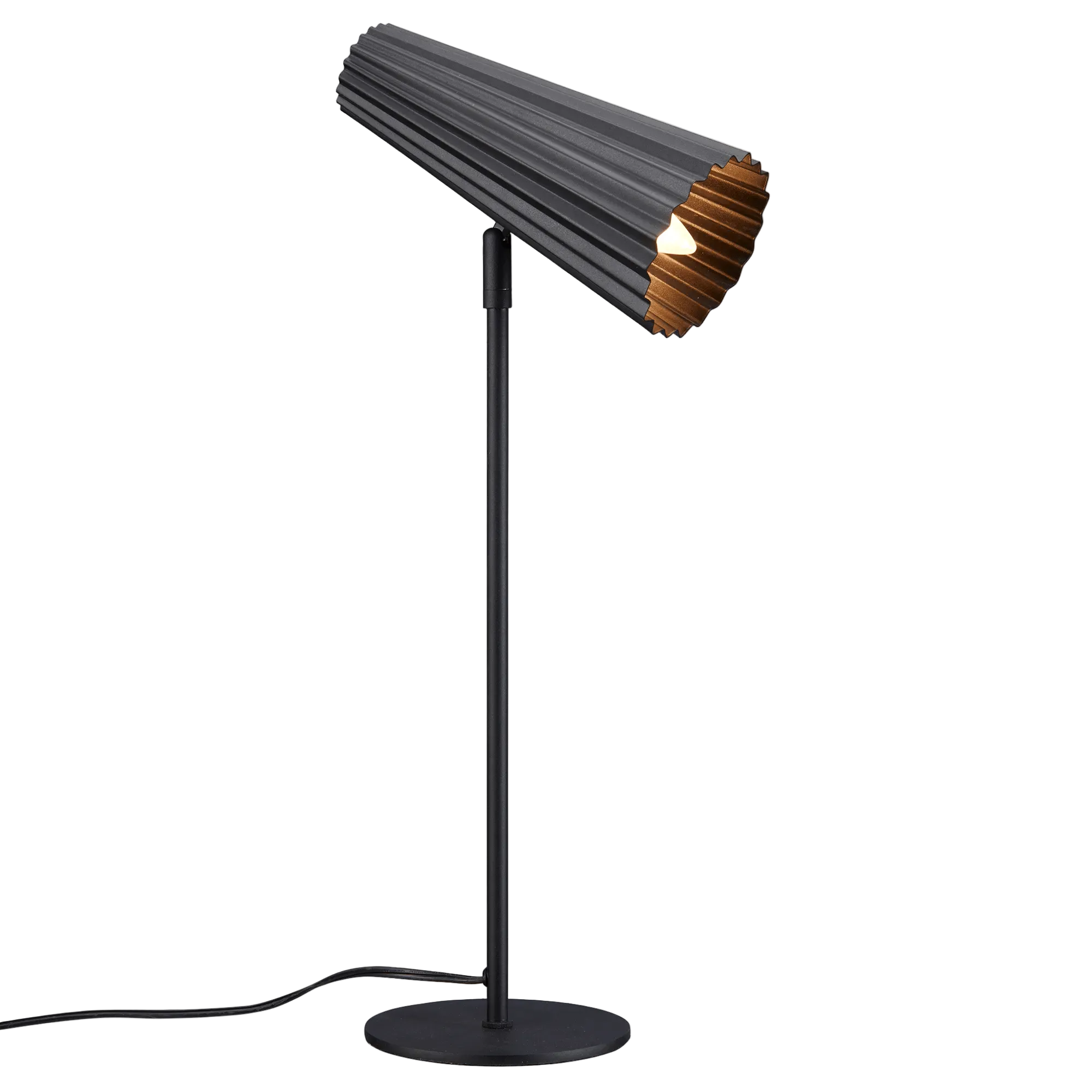 Black Ribbed Table Lamp