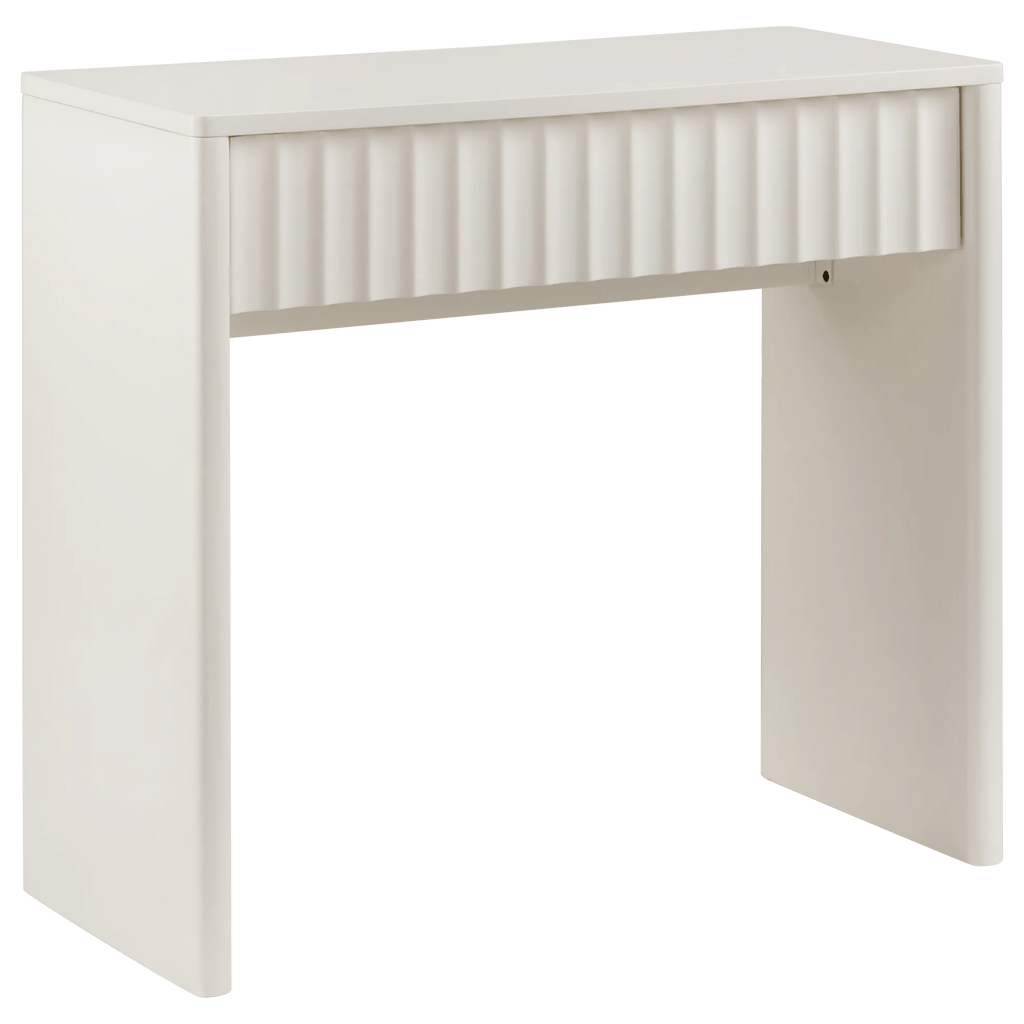 Off-White Desk with Ribbed Front