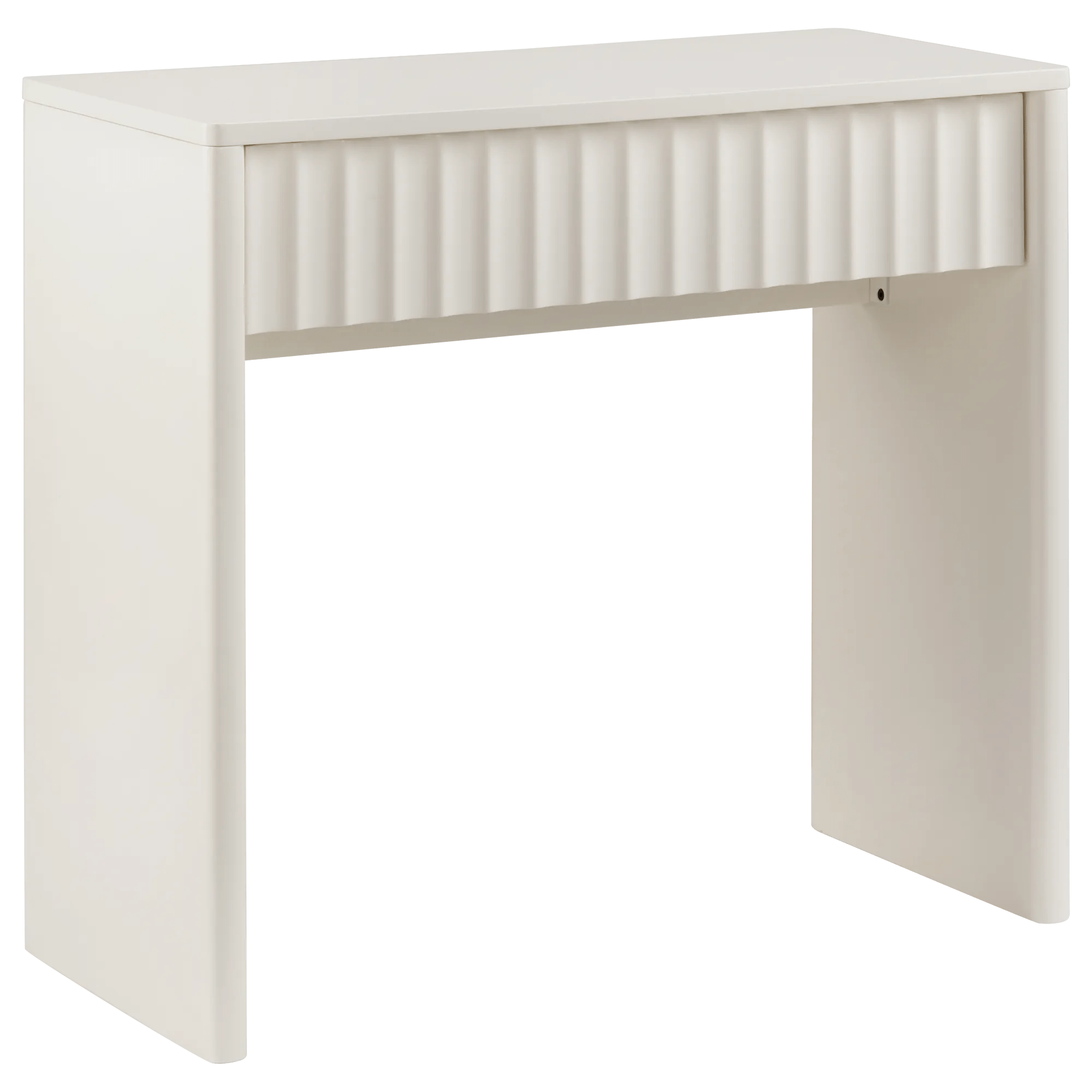 Off-White Desk with Ribbed Front