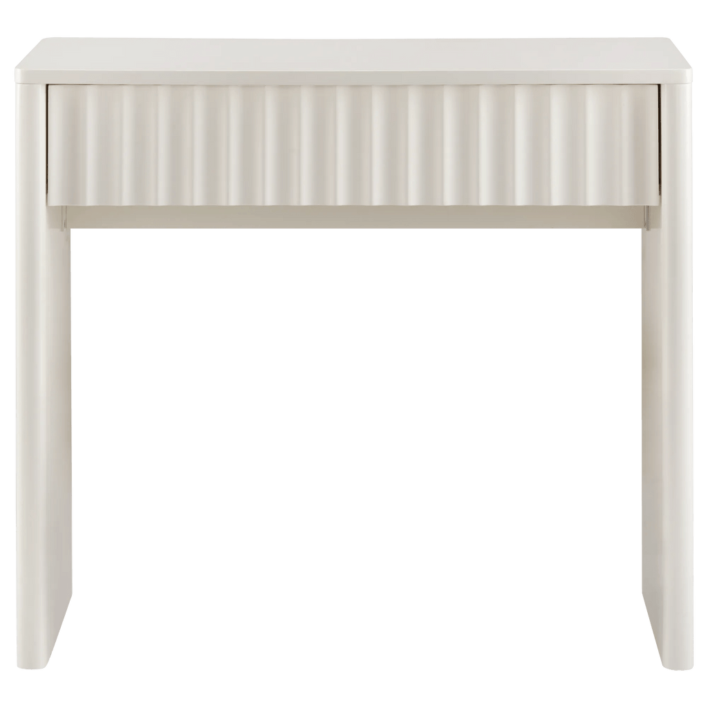 Off-White Desk with Ribbed Front