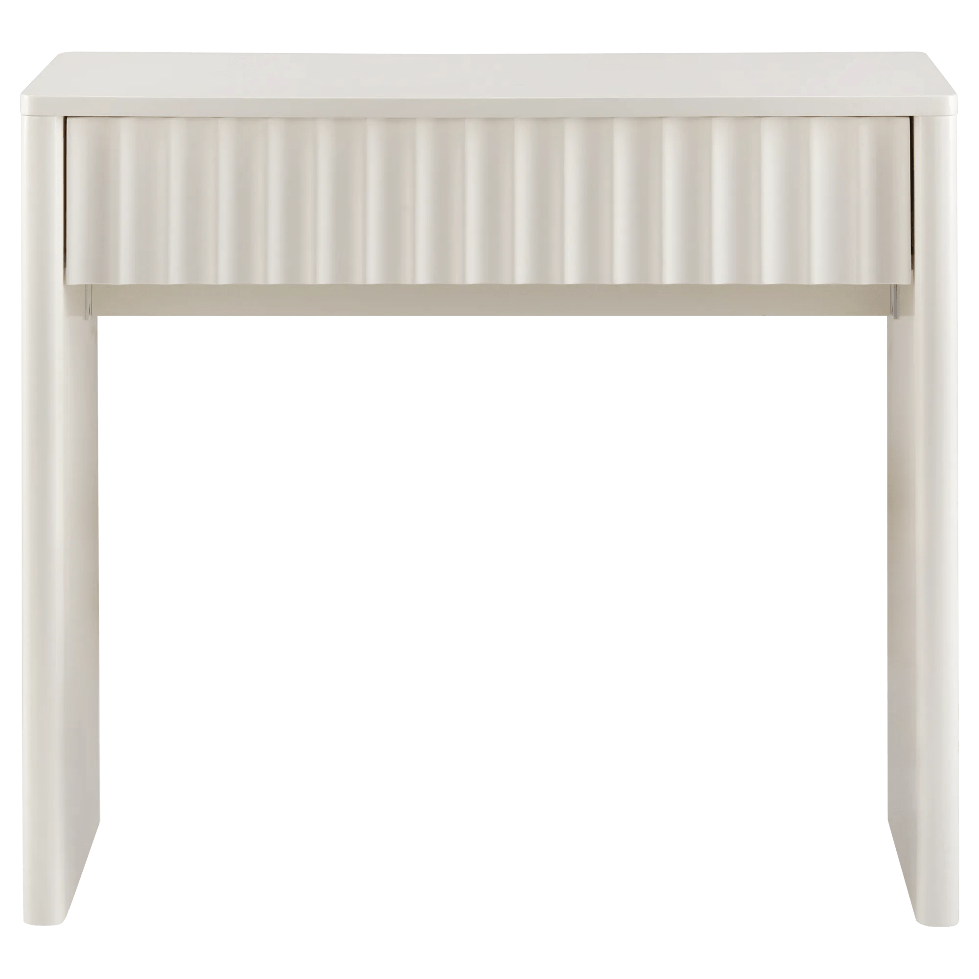 Off-White Desk with Ribbed Front