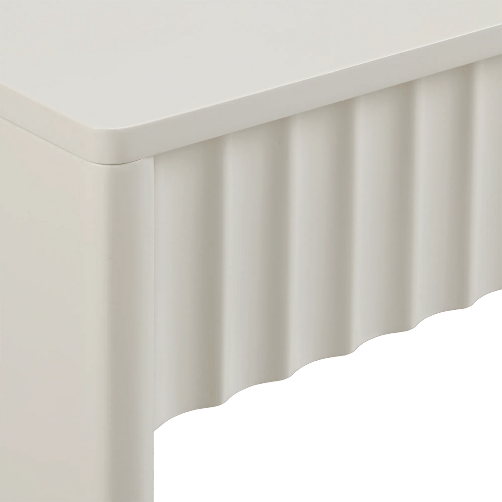 Off-White Desk with Ribbed Front