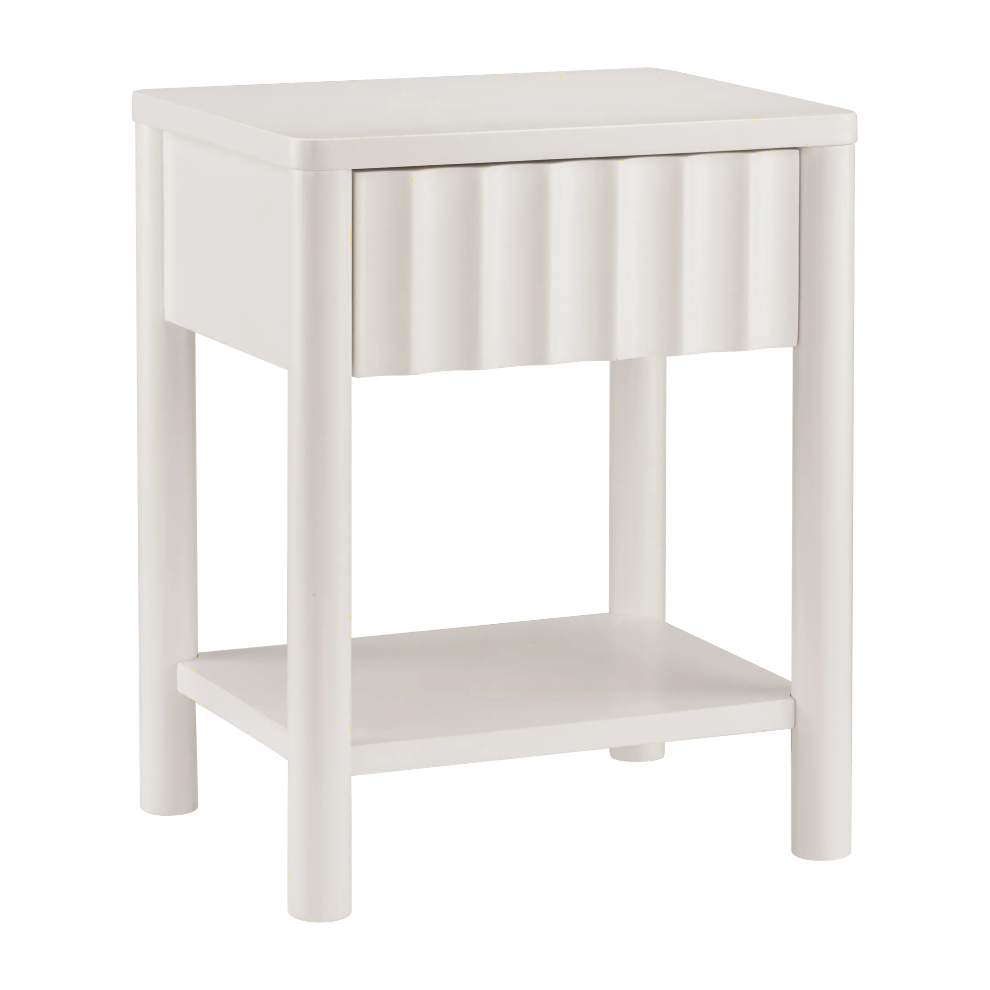 White Nightstand with Drawer