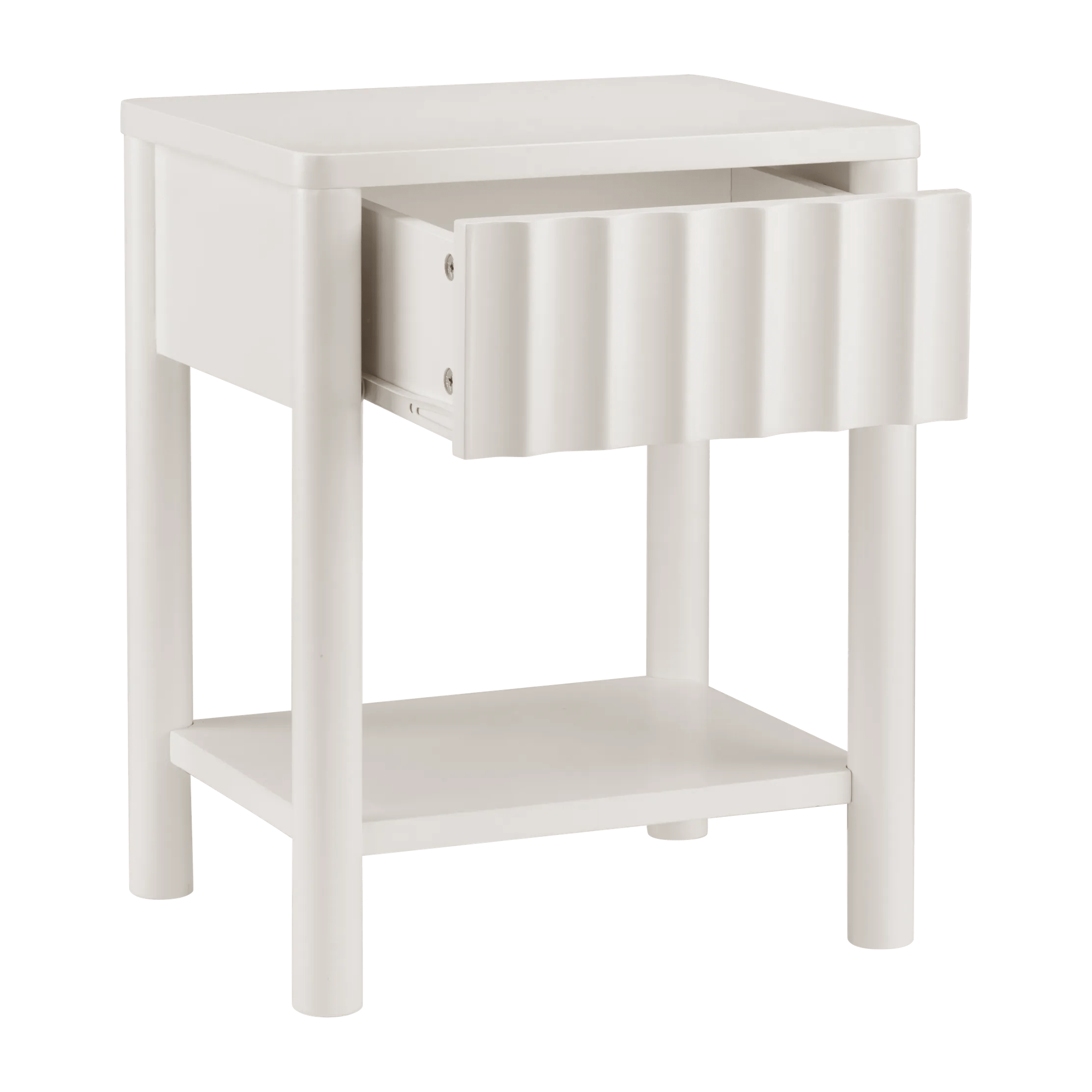 White Nightstand with Drawer