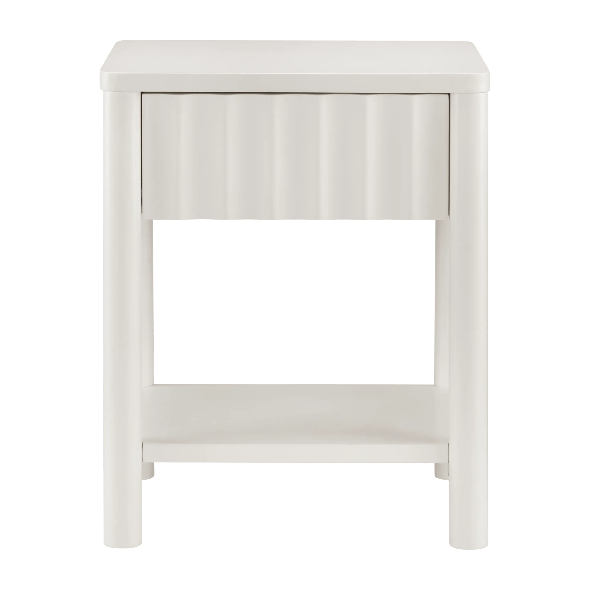 White Nightstand with Drawer