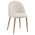 Cream Upholstered Chair with Rounded Back