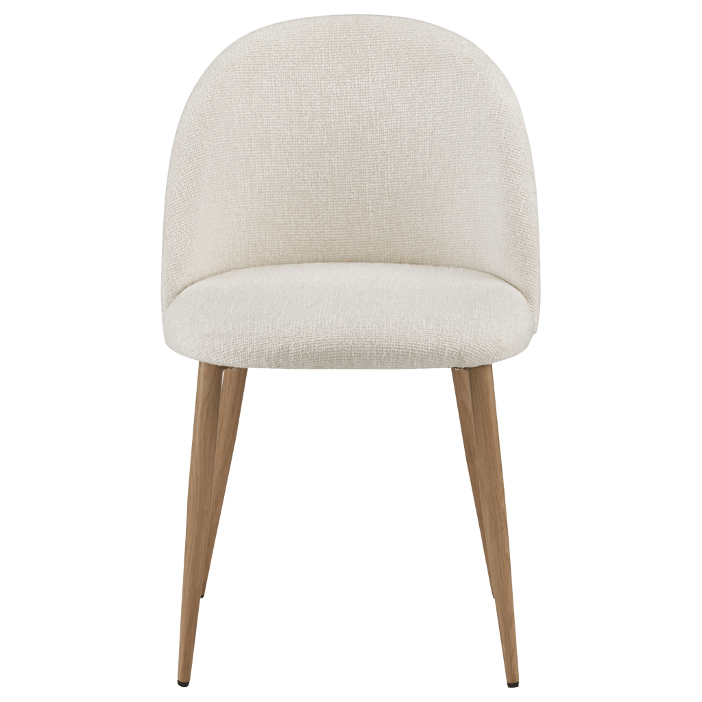 Cream Upholstered Chair with Rounded Back