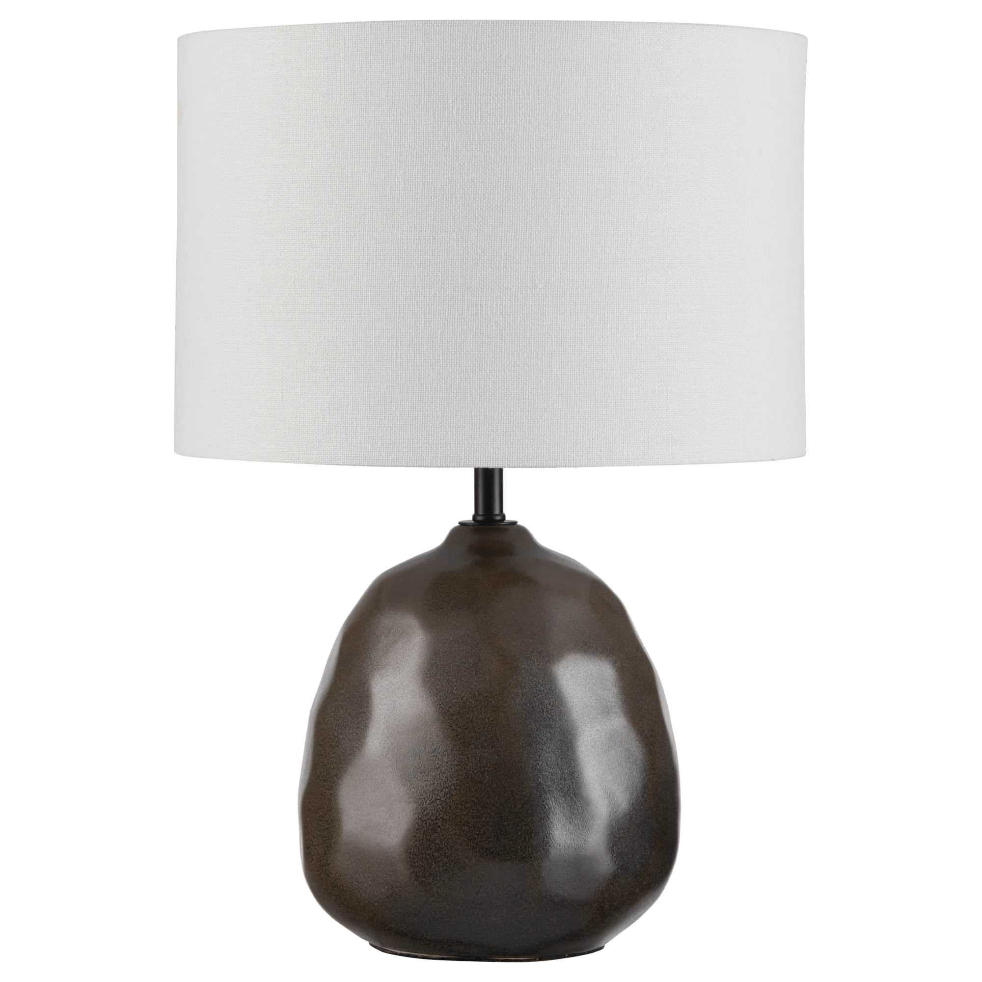 Textured Ceramic Table Lamp with White Shade