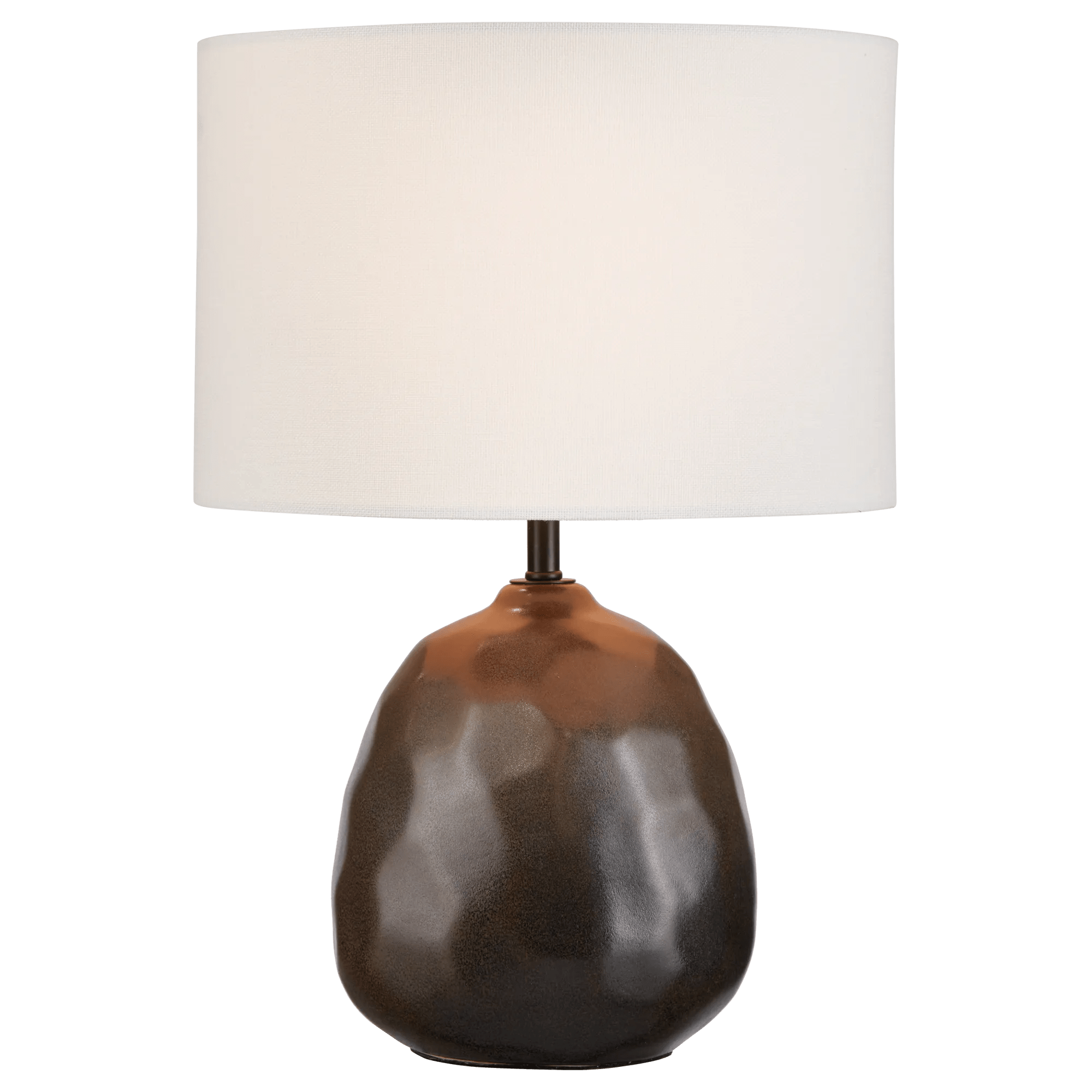 Textured Ceramic Table Lamp with White Shade