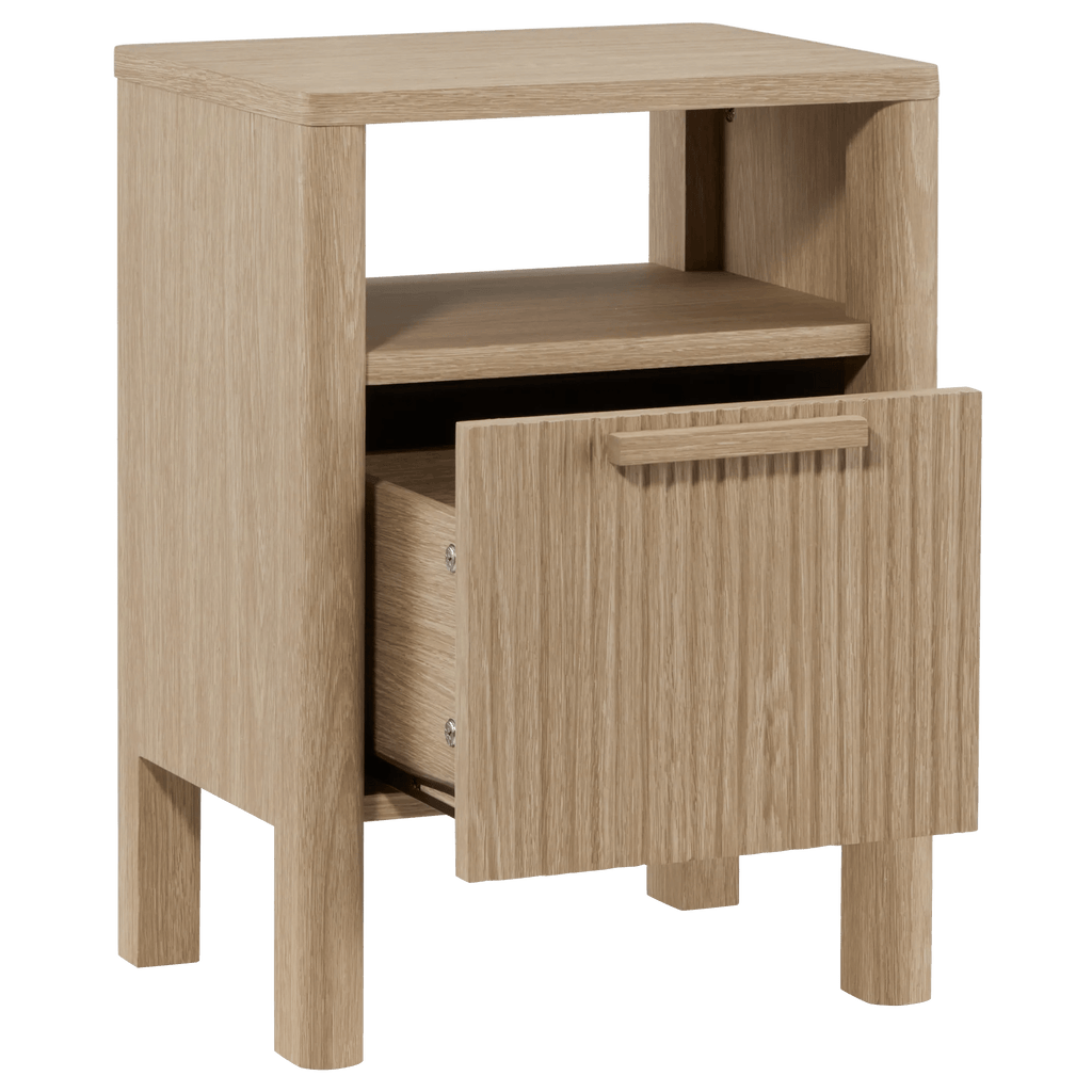 Wood Nightstand with Drawer