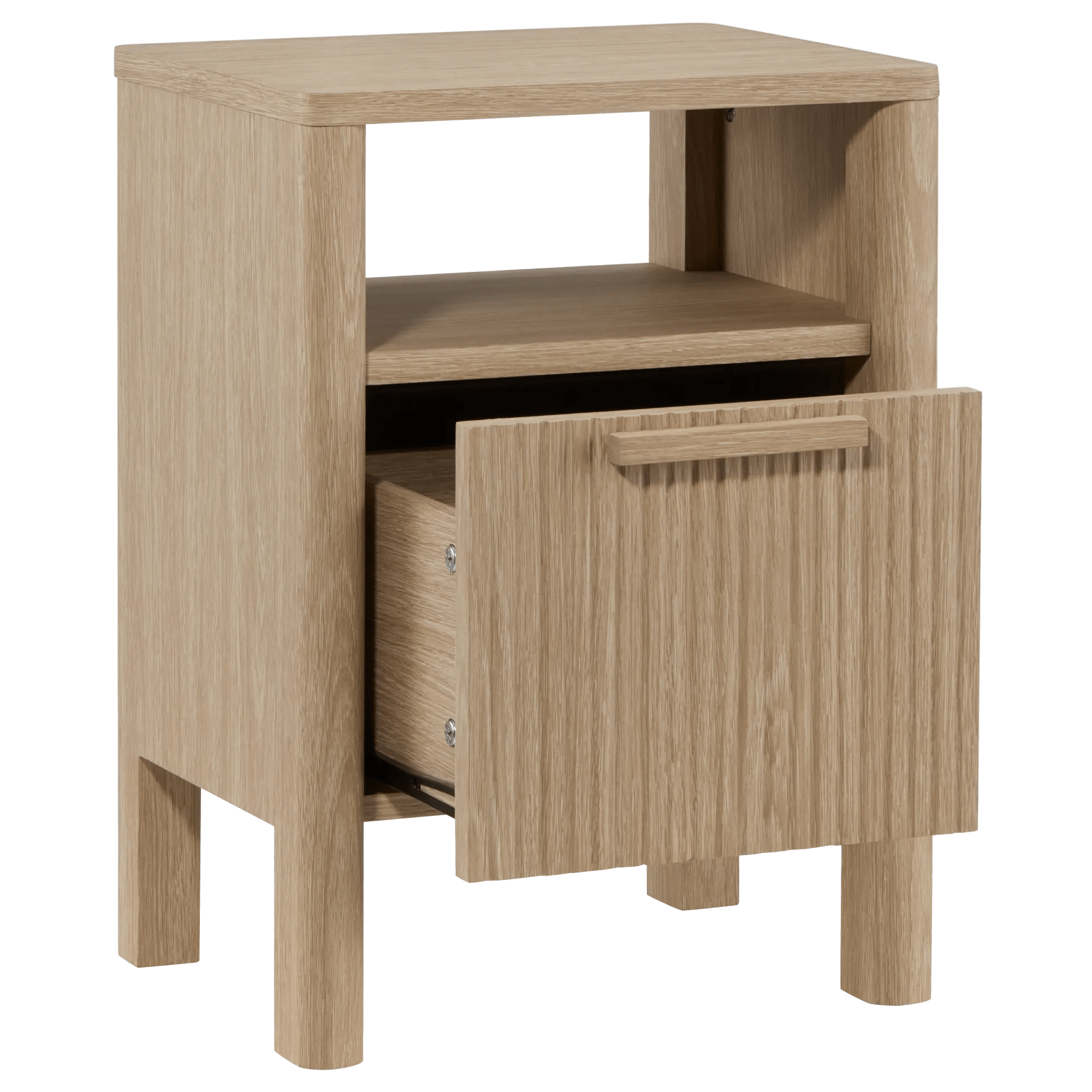 Wood Nightstand with Drawer