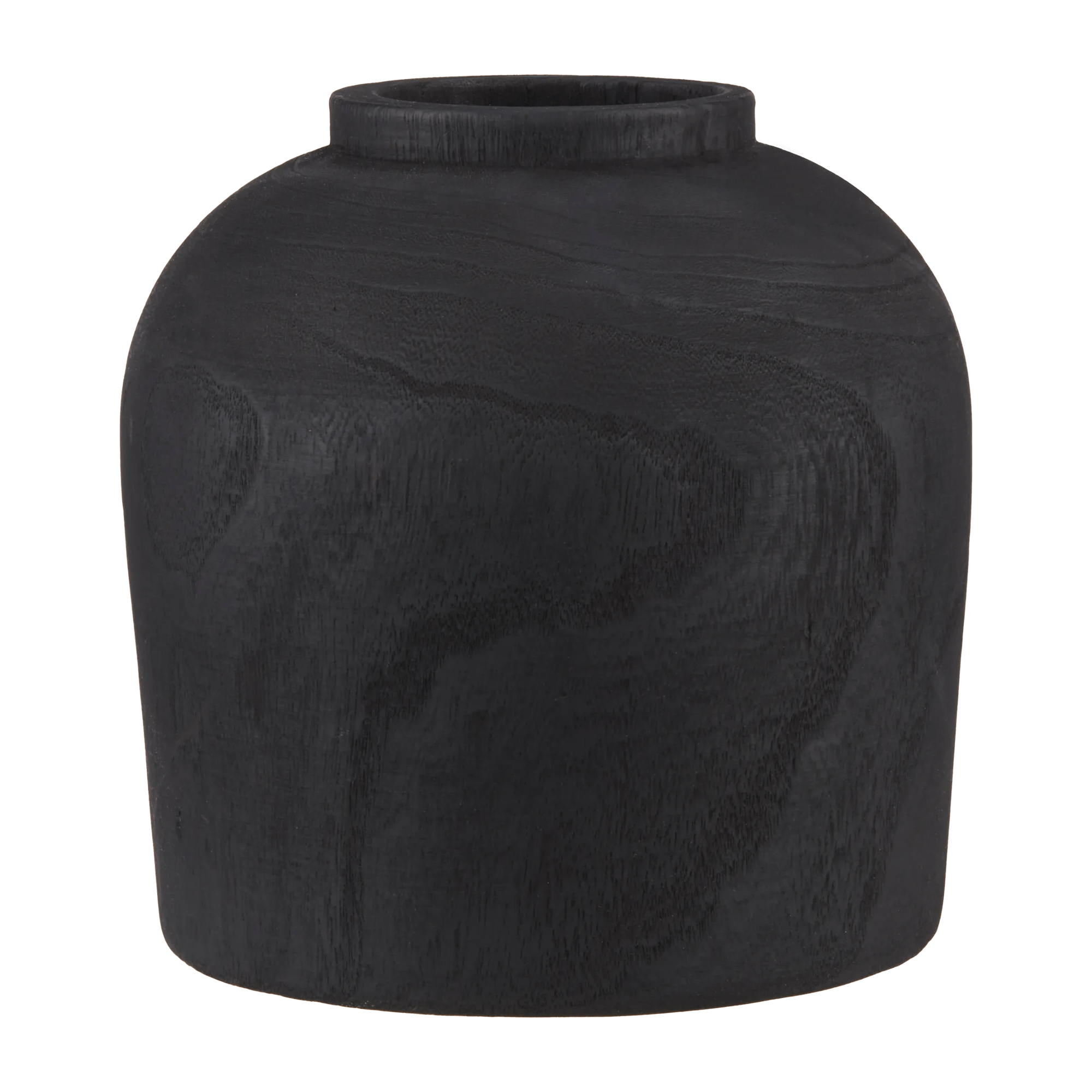 Black Wooden Decorative Vase